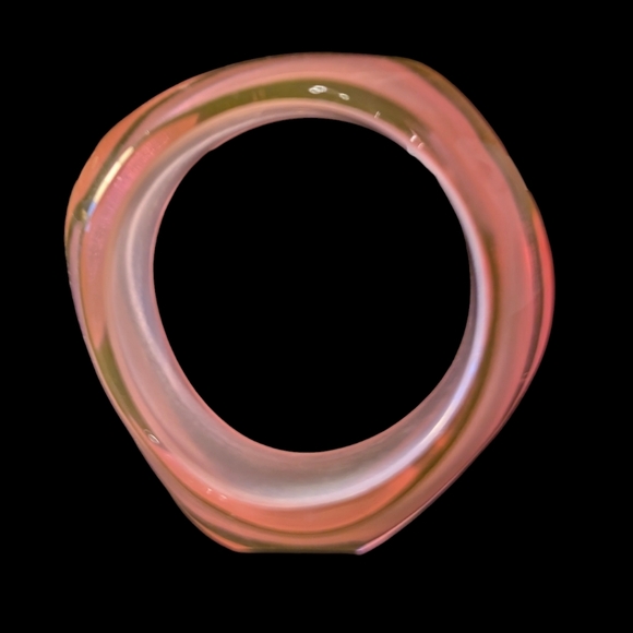 Chunky Wave Bangle Geometric Bangle 1990's Pink Bangle Pearlescent Translucent - Picture 5 of 7